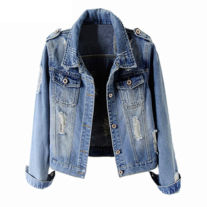 แจ็กเก็ตยีนส์สำหรับผู้หญิงวัสดุ2025ดีที่สุดเสื้อผ้าแนวสตรีทสีอ่อนมีกระเป๋าหน้าอก2ข้างแจ็กเก็ตยีนส์สำหรับผู้หญิง - Product Image 2