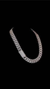 925 Silver Rope <b>Chain</b> <b>Necklace</b> Iced Out With Moissanite Diamonds Pave Setting Unisex Luxury <b>Necklace</b> For Men Women Party Wear - Product Image 6