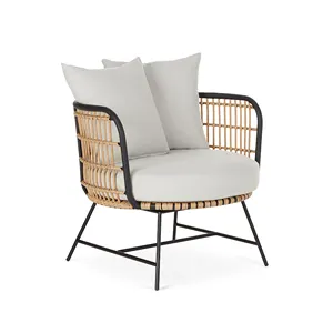 现代法国户外花园金属铝藤条藤条餐椅家具