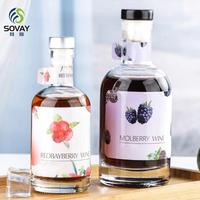 200ml 375ml 500ml Vodka Spirits Gin Rhum Tequila Bouteille en verre transparente vide avec liège