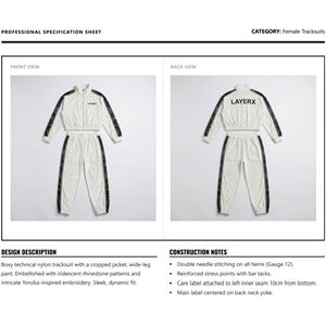 Conjunto Deportivo de Dos Piezas para Mujer, Talla Grande, Estampado, de Nailon, con Pedrería, Chaqueta Cortavientos, Pantalones Anchos, Ropa Urbana, Venta al Por Mayor Personalizada - Product Image 6