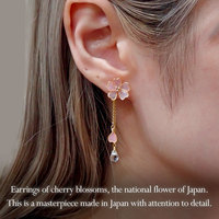 Anting-anting wanita bunga sakura elegan romantis buatan Jepang anting-anting Drop lucu wanita perhiasan buatan tangan pesta anak perempuan sakura