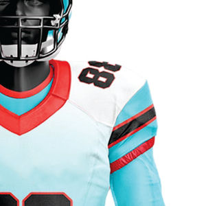 Uniforme de football américain pour hommes sublimé personnalisé respirant 100% polyester vert de mer matériel d'équipe sergé pantalon de maillot court - Product Image 6