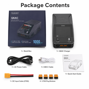 ToolkitRC Q6AC 4 Channel 1200W DC 400W AC 15A Smart Balance LiPo Battery Charger for FPV <b>RC</b> <b>Drone</b> Car - Product Image 5