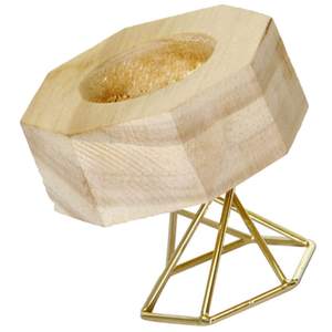 Bougeoir photophore en bois fabriqué à la main avec support en métal | Accent de décoration rustique pour centres de table, table et cadeaux - Product Image 1