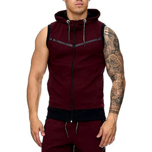 Men <b>Workout</b> Hooded Tank Tops Bodybuilding Sleeveless Cut Off T-shirts Fitness Cotton Sleeveless <b>Hoodies</b> for Men's - Product Image 5