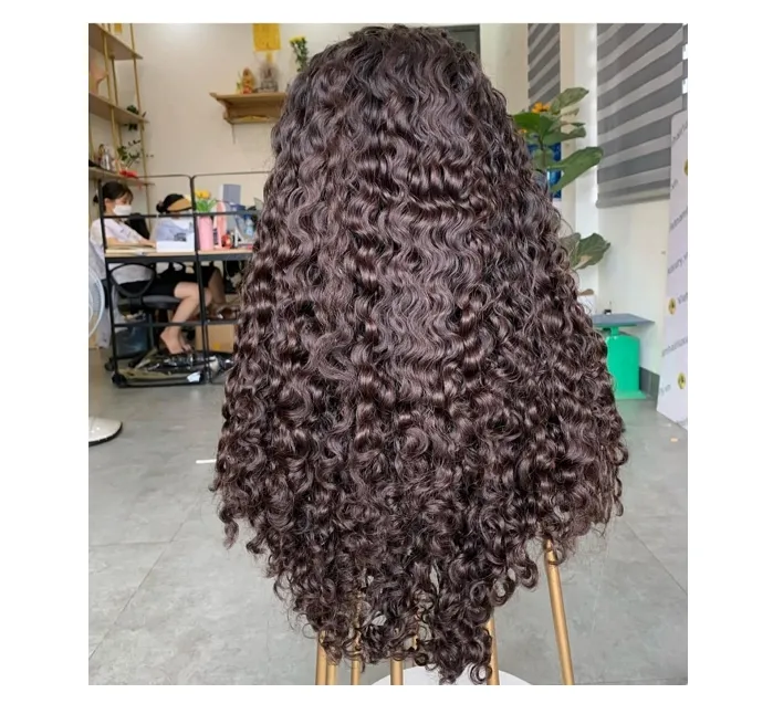 Perucas kinky encaracolado laço frontal estilo Quente Vietnamita natuural extensões de cabelo humano 100% virgem cabelo Virgem Vietnã fábrica