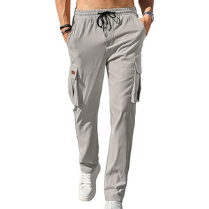 Pantalon cargo décontracté léger pour homme, taille élastique personnalisée, grande taille, multi-poches, coupe-vent, respirant, coton/polyester, été - Product Image 2