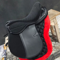 BLUHORSE BH-1062 Nouvelle Selle d'Endurance Équestre Anglaise en Cuir PU avec Arbre en Plastique Incassable et Acier Inoxydable Antirouille