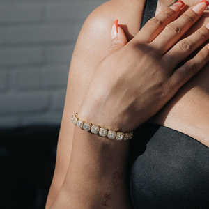 Bijoux Hip Hop pour femmes 8mm VVS Moissanite Diamant Micro Cluster Tennis Bracelet Argent Sterling 925 Placage Or Blanc 14k - Product Image 3