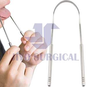 Grattoir de nettoyage de langue buccale en acier inoxydable pour une haleine fraîche et une hygiène buccale Outil de nettoyage de langue réutilisable pour adultes - Product Image 3