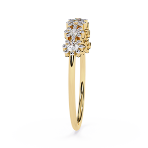 แหวนเพชรแท้ทรงเกล็ดหิมะ 7 เม็ด ทองคำบริสุทธิ์ 18k ฝังแบบหนามเตย รับรองโดย IGI สำหรับแหวนหมั้น ผู้หญิง เครื่องประดับแฟชั่น - Product Image 3