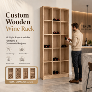 Design di Portabottiglie in Legno Personalizzato Sistema Cantina Vino Intelligente Armadio per Vino da Incasso per Uso Domestico e Commerciale - Product Image 5