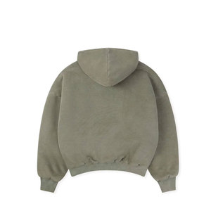 เสื้อฮู้ดดี้สีขาว ดีไซน์ใหม่ MOQ ต่ำ ขายส่ง แบบไหล่ตก สีพื้นเรียบ  แบบสั่งทำพิเศษ สองชั้น หรูหรา - Product Image 1