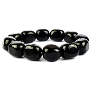 <b>Bracelet</b> <b>Black</b> Agate Tumbled Stone <b>Bracelet</b> Crystal Gemstone Fashion Jewelry Men and <b>Women</b> Gift Energy Meditation - Product Image 2