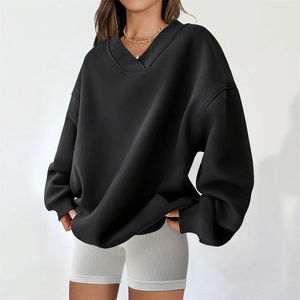 Sweats à capuche pour femmes personnalisés de haute qualité sweats surdimensionnés ensemble de sweat à capuche zippé grande taille vêtements de sport d'hiver mode Streetwear - Product Image 1