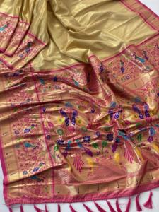 Nouveau Evergreen Designer Tendance Tenue Pure Soft Banarsi Tissu Soie Saree Blouse Avec Tissage Travail Exportateur Indien De L'Inde - Product Image 6