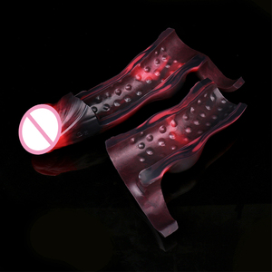 NNSX Long <span class=keywords><strong>Penis</strong></span> <span class=keywords><strong>Cover</strong></span> Vibrator für Männer Verzögerung Ejakulation Silikon G-Punkt Stimulator Vibrierender <span class=keywords><strong>Penis</strong></span> Kondom Extender Männliches Sexspielzeug - Product Image 4