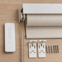 Persiana Romana con Aspecto de Lino Wabi Sabi, Persianas Personalizadas para Ventanas, Persiana Romana con Aislamiento Térmico, Control Remoto para Hotel, Oficina, Cafetería