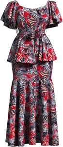 Robe longue dashiki africaine grande taille pour femmes, tenue décontractée en coton pour l'été, coupe longue - Product Image 6