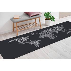 Printed <b>Rug</b>: Black And White Office Floor <b>Rug</b>, Machine Washable, Large,<b>Chenille</b> <b>Rug</b> - Product Image 3