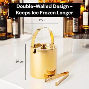 New Arrival Round Shape Brass Wine Cooler With Handle for Large Champagne Chiller Beer Ice Bucket for <b>Bar</b> and Night Clubs - Product Image 3