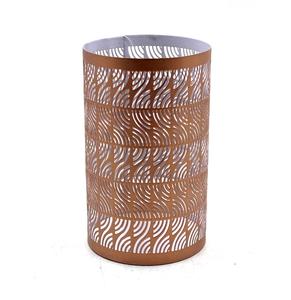 Porte-bougie rond en cuivre antique en fer moderne, décoration de Noël blanche faite à la main pour le salon et la décoration intérieure - Product Image 3