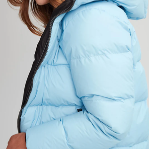 Chaqueta acolchada con cremallera de longitud larga de nuevo diseño/chaqueta acolchada de gran tamaño personalizada para mujer en blanco de algodón liso - Product Image 4