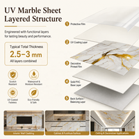 Panneau mural décoratif en PVC brillant effet marbre UV artistique or blanc MORLENX pour villas et hôtels de luxe