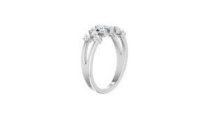 Anillo de oro de 14 quilates y brillo de diamantes naturales para mujer 0.50Ctw Diamond Band - Product Image 5