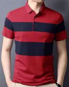 T-shirt polo à manches courtes coupe ajustée pour homme haut d'été respirant en coton avec motif doux et solide coupe confortable - Product Image 3