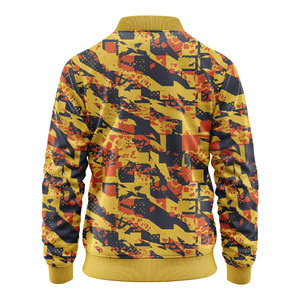 เสื้อแจ็กเก็ตบอมเบอร์ทีมโรงเรียนแฟชั่นสำหรับผู้ชายสไตล์ไฮสตรีทปักลายผ้าแคนวาสคอตั้งมีซิปด้านหน้า - Product Image 3