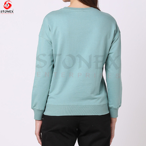 Jersey OEM de alta calidad liso teñido felpa cuello redondo algodón personalizado cuello redondo sudadera para venta al por mayor - Product Image 3