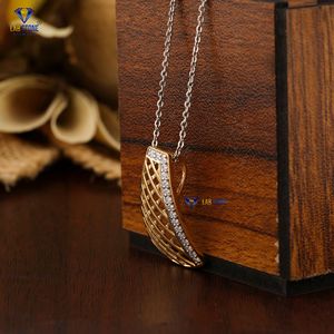 0.204 TDW pendentif en diamant rond taille brillant avec chaîne en or jaune certifié/non certifié diamant Cvd bijoux en diamant - Product Image 3
