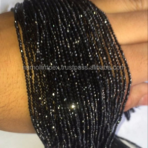 Spinelle noir vente chaude perles de pierres précieuses noires naturelles coupe à facettes gemmes en vrac perles de spinelle pour bijoux