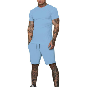 Ensemble t-shirt et short de survêtement à manches courtes pour hommes d'été respirant le plus à la mode 2 poches de haute qualité - Product Image 4