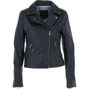 Femmes haut tendance personnalisé automne hiver vestes en cuir solide col tournant conception manches longues respirant doublure en Satin - Product Image 1