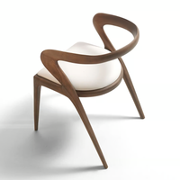 Chaise de Salle à Manger Luxe Moderne Elefante en Bois et Cuir, Siège en Cuir Résistant pour Villa, Chaises en Bois Massif pour Maison