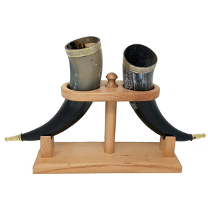 Juego de cuerno para beber más vendido de 3 con soporte de hierro The Bartender Choice Artesanía natural Cuerno de buey/vaca 100% Auténtico y seguro para alimentos - Product Image 4