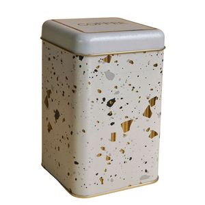 กระป๋องเก็บเมล็ดกาแฟทรงสี่เหลี่ยมโลหะ Kontensan ER0229G 1.6 ลิตร สีเทอร์ราซโซ ขนาด 105x105x160 มม. - Product Image 3