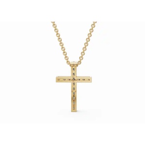 Refined Aurelian <b>Cross</b> Lab Grown Diamond Pendant Round Cut 0.200 Ct 9 KT 14 KT 18 KT Gold Wholesale OEM Fine Jewelry Supplier - Product Image 4