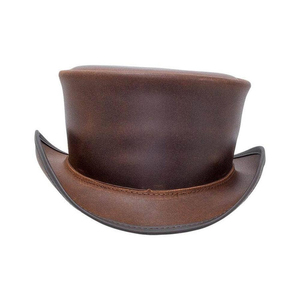 Chapeau classique en cuir véritable de haute qualité avec logo personnalisé et design en couleur pour hommes pour un usage quotidien Style d'image de mode - Product Image 1