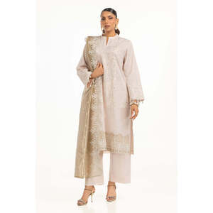 Conjunto de Traje Bordado de 3 Piezas en Papel y Algodón para Mujer IUSTKSD-824 - Product Image 4