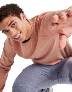 Camiseta de manga larga Premium para hombre, jersey de cuello redondo de tejido de punto de algodón de gran calidad, diseño en blanco - Product Image 4