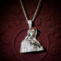 Collier pendentif en cuivre plaqué or 18 carats micro-pavé, style rétro punk, directement de l'usine, pour les acheteurs de marques streetwear