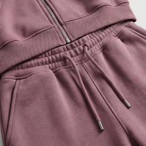 Sudadera con Capucha y Pantalones Deportivos de 400 g/m² con Logotipo Personalizado del Fabricante, Chándal con Cremallera de Lavado Ácido, Cómodo y de Calidad, Color Personalizado para Mujer - Product Image 5