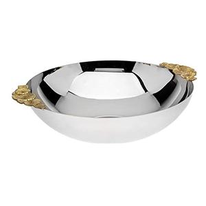 Bol en métal poli brillant pour servir des dattes, délicieux plat à soupe, bol en métal nickelé pour servir des fruits, vaisselle pour mariage et fête - Product Image 1