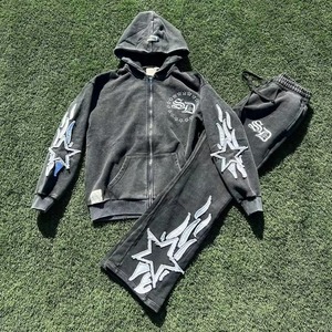 เสื้อสเวตเตอร์สำหรับผู้ชายชุดสูท2ชิ้นเสื้อสเวตเตอร์ปักลาย - Product Image 1