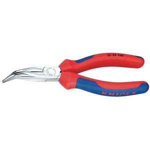 For KNIPEX 160 mm <b>Long</b> Flat-<b>Nose</b> Pliers with 40 Angled Multi-Component Handles - Product Image 1