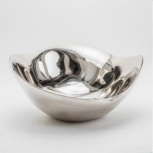 Sofisticado mango de anillo clásico frutero acabado en níquel pulido diseño de pie elevado curva interior suave hecha de hierro - Product Image 3